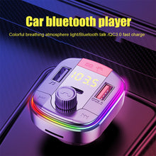 Load image into Gallery viewer, Bluetooth 5.0 FM Car Transmitter Cigarette Lighter Car Bluetooth Adapter PD20W+QC3.0 Audio Music Colorizer Receiver Support