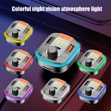 Load image into Gallery viewer, Bluetooth 5.0 FM Car Transmitter Cigarette Lighter Car Bluetooth Adapter PD20W+QC3.0 Audio Music Colorizer Receiver Support