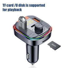 Load image into Gallery viewer, Bluetooth 5.0 FM Car Transmitter Cigarette Lighter Car Bluetooth Adapter PD20W+QC3.0 Audio Music Colorizer Receiver Support
