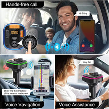Load image into Gallery viewer, Bluetooth 5.0 FM Car Transmitter Cigarette Lighter Car Bluetooth Adapter PD20W+QC3.0 Audio Music Colorizer Receiver Support