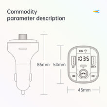 Load image into Gallery viewer, Bluetooth 5.0 FM Car Transmitter Cigarette Lighter Car Bluetooth Adapter PD20W+QC3.0 Audio Music Colorizer Receiver Support