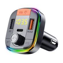 Load image into Gallery viewer, Bluetooth 5.0 FM Car Transmitter Cigarette Lighter Car Bluetooth Adapter PD20W+QC3.0 Audio Music Colorizer Receiver Support