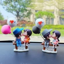 Load image into Gallery viewer, 2Pcs/Set Cute Cartoon Couple with Bench Car Dashboard Doll Balloon Ornament Decoration Auto Interior Accessories for Gift