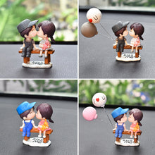 Load image into Gallery viewer, 2Pcs/Set Cute Cartoon Couple with Bench Car Dashboard Doll Balloon Ornament Decoration Auto Interior Accessories for Gift