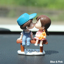 Load image into Gallery viewer, 2Pcs/Set Cute Cartoon Couple with Bench Car Dashboard Doll Balloon Ornament Decoration Auto Interior Accessories for Gift