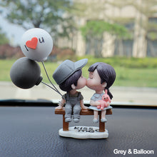 Load image into Gallery viewer, 2Pcs/Set Cute Cartoon Couple with Bench Car Dashboard Doll Balloon Ornament Decoration Auto Interior Accessories for Gift