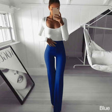 Load image into Gallery viewer, Women's High Waist Leggings Yoga Pants Wide Leg Pants Women Gym Sports Black Flared Pant Plus Size Dance Trousers