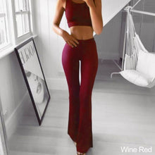 Load image into Gallery viewer, Women's High Waist Leggings Yoga Pants Wide Leg Pants Women Gym Sports Black Flared Pant Plus Size Dance Trousers
