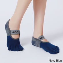 Load image into Gallery viewer, Women Yoga Sports Socks Anti-Slip Gym Fitness Breathable Cotton Cross Back Pilates Dance Sport Ankle Socks Split Toe Socks