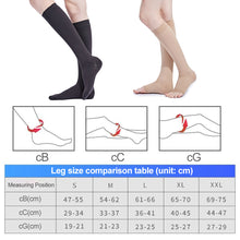 Load image into Gallery viewer, 1 Pair 20-30 MmHg Sports Calf Compression Socks Knee High Support Stockings Open Toe For Pregnancy Varicose Veins Running
