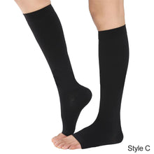 Load image into Gallery viewer, 1 Pair 20-30 MmHg Sports Calf Compression Socks Knee High Support Stockings Open Toe For Pregnancy Varicose Veins Running