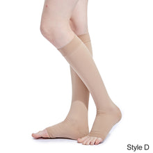 Load image into Gallery viewer, 1 Pair 20-30 MmHg Sports Calf Compression Socks Knee High Support Stockings Open Toe For Pregnancy Varicose Veins Running