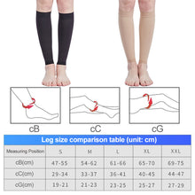 Load image into Gallery viewer, 1 Pair 23-32mmhg Sports Calf Compression Socks Knee High Support Stockings Open Toe For Pregnancy Varicose Veins Running