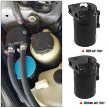 Load image into Gallery viewer, Universal 300ML Baffled Aluminum Oil Catch Can Fuel Tank with Air Filter Hose Cleaner Fuel Trap Reservoir Auto Vehicle Collector Kettle