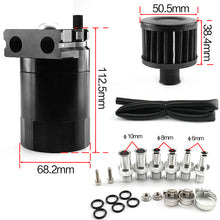 Load image into Gallery viewer, Universal 300ML Baffled Aluminum Oil Catch Can Fuel Tank with Air Filter Hose Cleaner Fuel Trap Reservoir Auto Vehicle Collector Kettle
