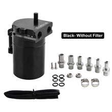 Load image into Gallery viewer, Universal 300ML Baffled Aluminum Oil Catch Can Fuel Tank with Air Filter Hose Cleaner Fuel Trap Reservoir Auto Vehicle Collector Kettle