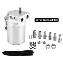 Load image into Gallery viewer, Universal 300ML Baffled Aluminum Oil Catch Can Fuel Tank with Air Filter Hose Cleaner Fuel Trap Reservoir Auto Vehicle Collector Kettle