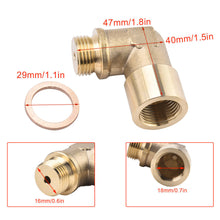 Load image into Gallery viewer, Universal Brass Fitting M18 x 1.5 Connector Plug Kit P0420 P0430 Exhaust 90 Degree O2 Oxygen Sensor Spacer Extender Tool
