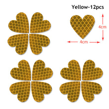 Load image into Gallery viewer, 12Pcs Heart Highly Reflective Stickers Auto Exterior Night Safety Warning Mark Decal Reflective Stickers Tape for Car Truck Motorcycle