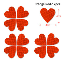 Load image into Gallery viewer, 12Pcs Heart Highly Reflective Stickers Auto Exterior Night Safety Warning Mark Decal Reflective Stickers Tape for Car Truck Motorcycle
