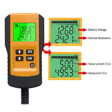 Load image into Gallery viewer, 12V Car Battery Tester LCD Digital Battery Test Analyzer Internal Resistance Life Battery Current Capacity Test Instrument CCA Test Diagnostic Tool