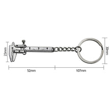 Load image into Gallery viewer, Mini Vernier Caliper Keychain Automobile Turbo Key Ring Key Chains for Vw Mazda Audi Bmw Toyota Opel Car Styling Accessories