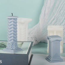 Load image into Gallery viewer, Roman Column Candle Mold 3D Pillar Candle Mould Epoxy Resin Casting Mold DIY Aromatherapy Candle Silicone Mold for Candle Making