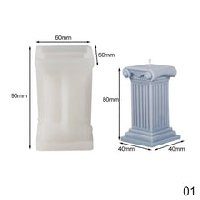 Load image into Gallery viewer, Roman Column Candle Mold 3D Pillar Candle Mould Epoxy Resin Casting Mold DIY Aromatherapy Candle Silicone Mold for Candle Making