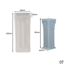Load image into Gallery viewer, Roman Column Candle Mold 3D Pillar Candle Mould Epoxy Resin Casting Mold DIY Aromatherapy Candle Silicone Mold for Candle Making
