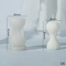 Load image into Gallery viewer, Different Styles of Geometric Candles Silicone Mold DIY Handmade Spiral Wavy Candles Soap Plaster Gifts Decorative Ornaments