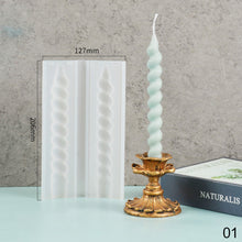 Load image into Gallery viewer, Geometry Long Spiral Gypsum Silicone Molds for Epoxy Resin Handmade Scented Candle for Making Romantic Candle Dinner Home Decor