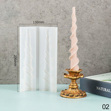 Load image into Gallery viewer, Geometry Long Spiral Gypsum Silicone Molds for Epoxy Resin Handmade Scented Candle for Making Romantic Candle Dinner Home Decor