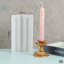 Load image into Gallery viewer, Geometry Long Spiral Gypsum Silicone Molds for Epoxy Resin Handmade Scented Candle for Making Romantic Candle Dinner Home Decor