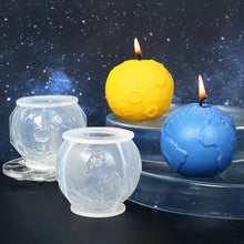 Load image into Gallery viewer, 3D Earth Moon Silicone Candle Mold DIY Aromatherapy Plaster Soap Resin Clay Mould Handmade Candle Making Party Home Decor Craft