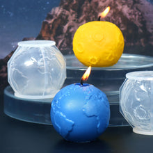 Load image into Gallery viewer, 3D Earth Moon Silicone Candle Mold DIY Aromatherapy Plaster Soap Resin Clay Mould Handmade Candle Making Party Home Decor Craft