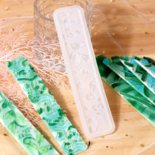 Load image into Gallery viewer, Silicone Bookmark Mold DIY Crystal Epoxy Resin Mold Leaves Cat's Claw Love Flower Rectangular Full Page Bookmark Silicone Mould