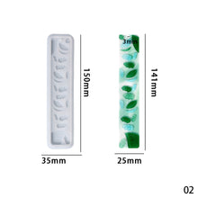 Load image into Gallery viewer, Silicone Bookmark Mold DIY Crystal Epoxy Resin Mold Leaves Cat's Claw Love Flower Rectangular Full Page Bookmark Silicone Mould