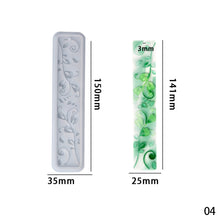 Load image into Gallery viewer, Silicone Bookmark Mold DIY Crystal Epoxy Resin Mold Leaves Cat's Claw Love Flower Rectangular Full Page Bookmark Silicone Mould