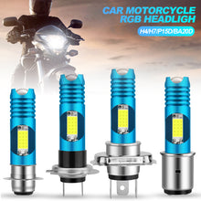 Load image into Gallery viewer, RGB H4/H7/P15D/BA20D Motorcycle Headlight LED Hi/Low Canbus Led Bulb Moto Fog Driving Lights DRL Scooter Front Lamp