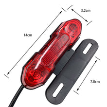 Load image into Gallery viewer, 1Pc 12V Motorcycle Electric Bicycle Ebike Taillight Signal Rear Rack Lamp Tail Light Night Traffic Warning Light