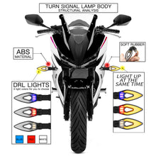 Load image into Gallery viewer, 1PC Universal Motorcycle 13LED 12V Amber+Blue/Red/White Double Color Turn Signal Indicator Light Blinker