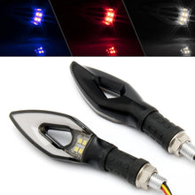 Load image into Gallery viewer, 1PC Universal Motorcycle 13LED 12V Amber+Blue/Red/White Double Color Turn Signal Indicator Light Blinker