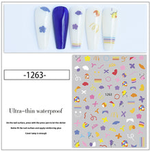 Load image into Gallery viewer, Colorful Cute Nail Stickers Cloud Star Love Rainbow Manicure Stickers Nail Art Decoration Adhesive Stickers