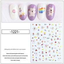 Load image into Gallery viewer, Colorful Cute Nail Stickers Cloud Star Love Rainbow Manicure Stickers Nail Art Decoration Adhesive Stickers