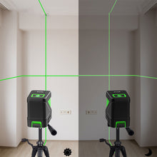 Load image into Gallery viewer, 2 Lines Mini Green Laser Level Vertical & Horizontal Cross Line Super Powerful Laser Beam Line Without Battery