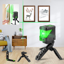 Load image into Gallery viewer, 2 Lines Mini Green Laser Level Vertical & Horizontal Cross Line Super Powerful Laser Beam Line Without Battery