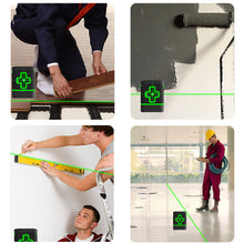 Load image into Gallery viewer, 2 Lines Mini Green Laser Level Vertical & Horizontal Cross Line Super Powerful Laser Beam Line With Battery Charger
