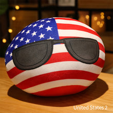 Load image into Gallery viewer, 10cm Creativity Polandball Plush Pendant Country Ball Plush Keyring Gift MINI Ball Toy ITALY Korea USSR Handbag Decorations Keychain