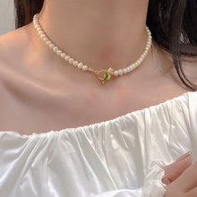Load image into Gallery viewer, Hand-painted Pearl Tulip Necklace Beautiful Woman Fairy Temperament Small Crowd Design High-grade Sweet Neck Chain Collar