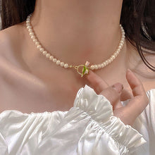 Load image into Gallery viewer, Hand-painted Pearl Tulip Necklace Beautiful Woman Fairy Temperament Small Crowd Design High-grade Sweet Neck Chain Collar